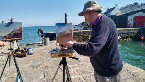 Coliemore harbour Dublin en plein air landscape oil painting workshop with Kevin McSherry